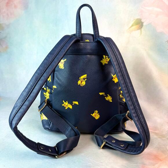 Loungefly X Pokemon Pikachu All Over Print Navy Blue & Yellow Mini Backpack main image 8